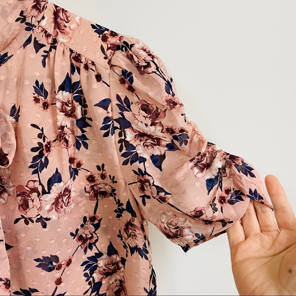 Kate Spade Prairie rose tie neck silk blouse - Picture 7 of 8